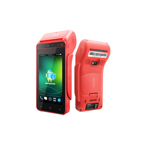 Urovo i9100 Android 8. 1 1GB RAM /8GB ROM, MSM8909, Dual SIM2. WIFI,  Bluetooth,  GPS,  Camera (5MP rear+2MP front) 3. WCDMA(850/900/1800/1900),  FDD-LTE (B1/B2/B3/B4/B5/B7/B8/B20)TDD-LTE (B40)4. Smart Card/ Magstripe card/ contactless card reader5. 58" thermal printer with Ø40 mm Paper roll6.  Optical fingerprint FBI certified. 7. 3. 7V,  5200mAh battery8. Standard Accessories: Power adaptor*1,  battery*1,  USB cable*1